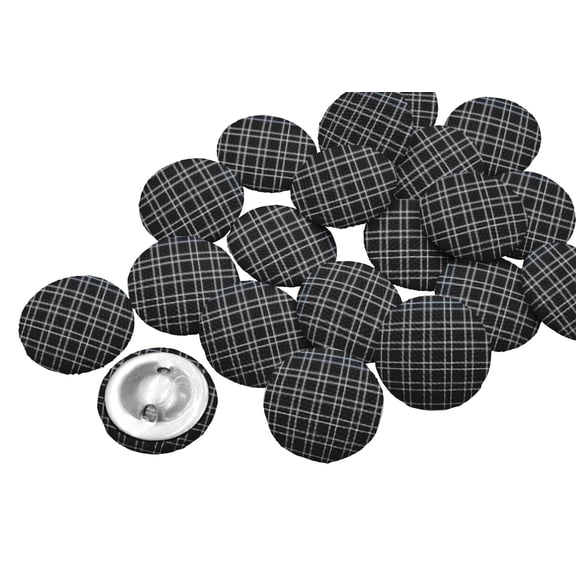 IBA Indianbeautifulart 25 mm Printed Fabric Buttons Round Scrapbooking Craft Embellishment Pack of 12