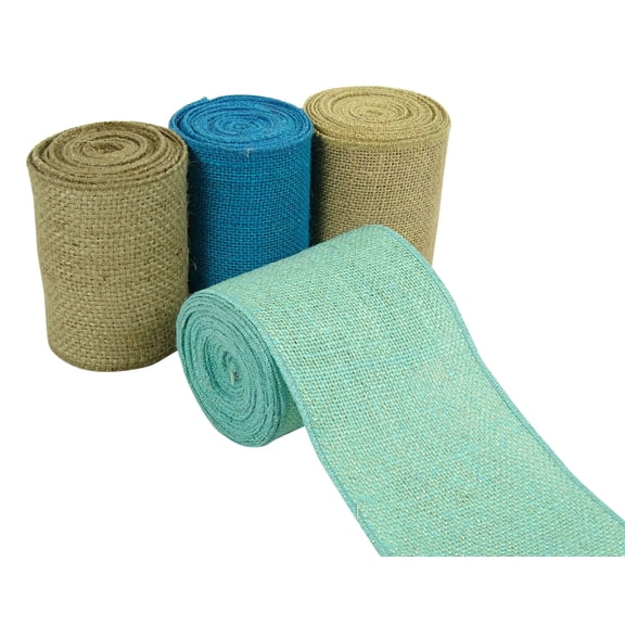 IBA Indianbeautifulart 40 Yard Roll Natural Burlap Fabric Trim Wedding Embellishments Ribbons for Crafts-4 Inches Wide