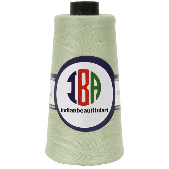IBA Indianbeautifulart All-Purpose Sewing Thread 5000 Yard Spools 100% SpunPolyesterCone Connecting Serger Thread For DIY Crafts, Over Lock,Hand StitchingPack Of 1 (Mint)