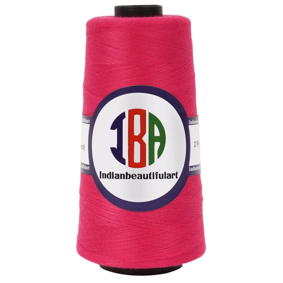 IBA Indianbeautifulart All-Purpose Sewing Thread 5000 Yard Spools 100% SpunPolyesterCone Connecting Serger Thread For DIY Crafts, Over Lock,Hand StitchingPack Of 1 (Pink)