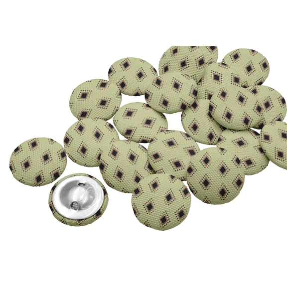 IBA Indianbeautifulart Beige 1 Inch Buttons For Sewing Fancy Buttons For Crafts 2 Hole Dots & Diamond Shape Geometric Shirting Scrapbooking Canvas Buttons Pack Of 50