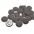 thumbnail image 1 of IBA Indianbeautifulart Black 2 Hole Dot & Floral Artistic Buttons Canvas Fabric Covered Buttons&nbsp;Cloth Embellishments For Scrapbooking Pack Of 50, 1 of 1