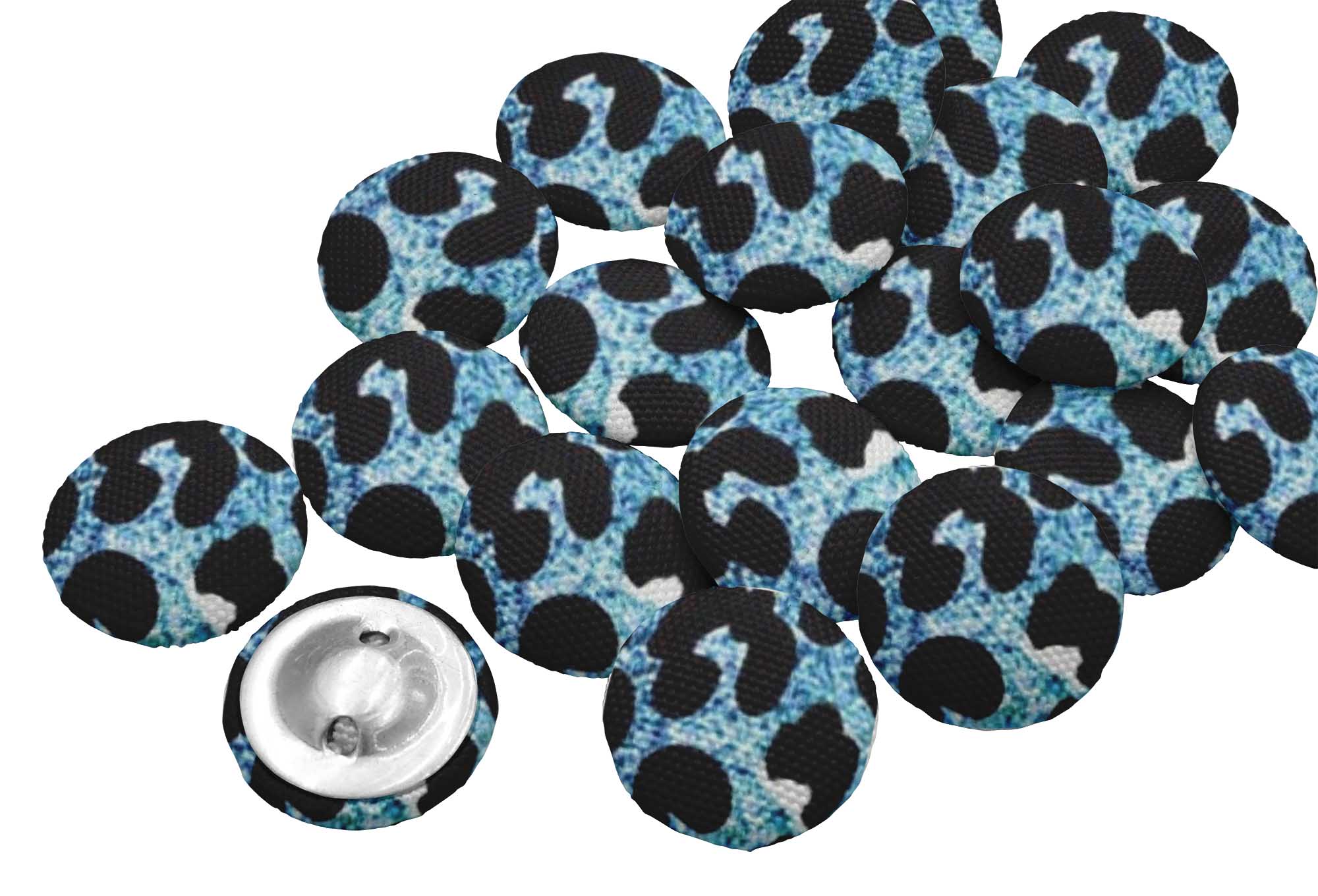IBA Indianbeautifulart Blue 2 Hole Leopard Animal Skin Buttons Canvas ...