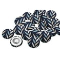 thumbnail image 1 of IBA Indianbeautifulart Blue 2 Holes Canvas Round Buttons For Sewing 1 Inch Stripe & Artistic Leaves Printed Handmade Decorative Buttons Pack Of 50, 1 of 7