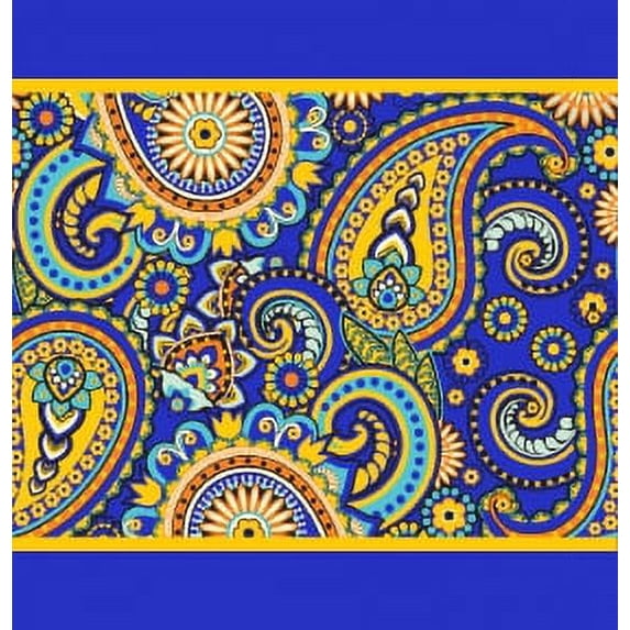 IBA Indianbeautifulart Blue Artistic Paisley Printed Ribbon Trim 9 Yards Velvet Fabric Laces For Crafts Sewing Accessories 3 Inches