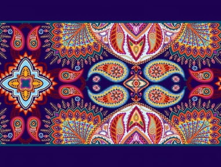 IBA Indianbeautifulart Blue Artistic Paisley Printed Ribbon&nbsp;Trim&nbsp;9 Yards Velvet Fabric Laces For Crafts Sewing Accessories 4 Inches