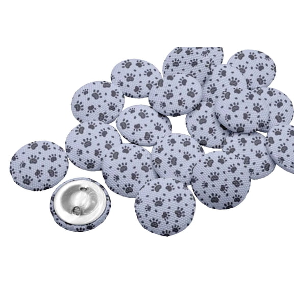 IBA Indianbeautifulart Blue Dogs & Paw Dog Decorative Buttons For Sewing Crafting Handmade Button Canvas Fabric Buttons 25 Mm Pack Of 50