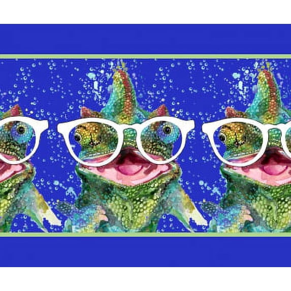 IBA Indianbeautifulart Blue Goggles & Frog Animal Ribbon Trim Tape Fabric Laces For Crafts Printed Velvet Trim 9 Yards Sewing Accessories 4 Inches