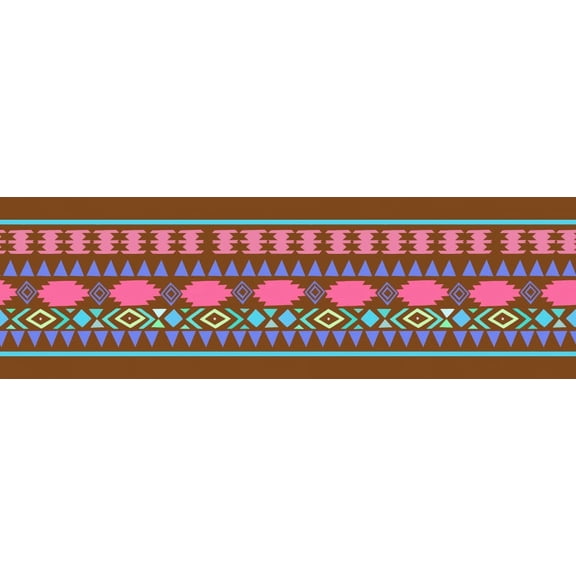 IBA Indianbeautifulart Brown Aztec Geometric Fabric Lace Dressmaking Velvet Trim Tape Printed Sewing Lace 9 Yards 3 Inches