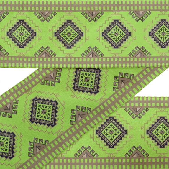 IBA Indianbeautifulart Brown Aztec Geometric Printed Ribbon Trim 9 Yards Velvet Fabric Laces For Crafts Sewing Accessories 3 Inches