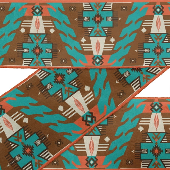 IBA Indianbeautifulart Brown Aztec Southwestern Ribbon&nbsp;Trim&nbsp;Tape Fabric Laces For Crafts Printed Dupion&nbsp;Trim&nbsp;By 9 Yard Sewing Accessories 2 Inches