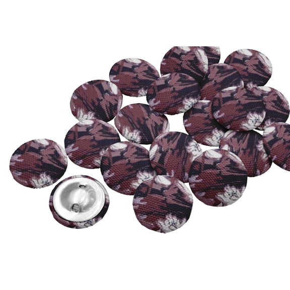 IBA Indianbeautifulart Brown Decorative Buttons For Sewing Crafting Floral Texture Shirting Printed Canvas Fabric 1 Inch Buttons For Sewing Pack Of 50