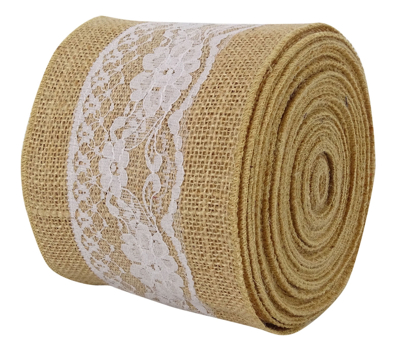 IBA Indianbeautifulart Burlap Ribbon For Diy&nbsp;Wedding Home Decoration Gift Wrap Crafting Lace Wired Jute Trim 10 Yards-4 Inches