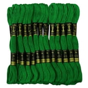 IBA Indianbeautifulart Cross Stitch Hand Embroidery Thread Stranded Cotton Craft Sewing Floss 25 Skeins-Green