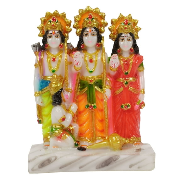 IBA Indianbeautifulart God Spiritual Figurine Sri Ram Darbar Statue Auspicious Hindu God Living Room Home Décor Religious For Car Dashboard-BK