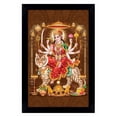 thumbnail image 1 of IBA Indianbeautifulart Goddess Durga Picture Frame Religious Poster Black Wall Frame Deity Photo Frame Wall Decor&nbsp;For Home/ Office/ Temple-8 x 10 Inches, 1 of 7