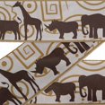 thumbnail image 1 of IBA Indianbeautifulart Gray Stripe & Animals Group Printed Ribbon&nbsp;Trim&nbsp;9 Yards Velvet Fabric Laces For Crafts Sewing Accessories 2 Inches, 1 of 1