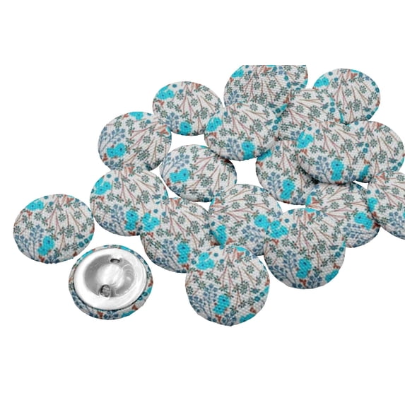 IBA Indianbeautifulart Green 2 Holes Canvas Round Buttons For Sewing 1 Inch Flower Artistic Printed Handmade Decorative Buttons Pack Of 50