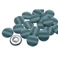 thumbnail image 1 of IBA Indianbeautifulart Green 2 Holes Canvas Round Buttons For Sewing 1 Inch Stripe & Semi Circle Geometric Shirting Printed Handmade Decorative Buttons Pack Of 50, 1 of 1
