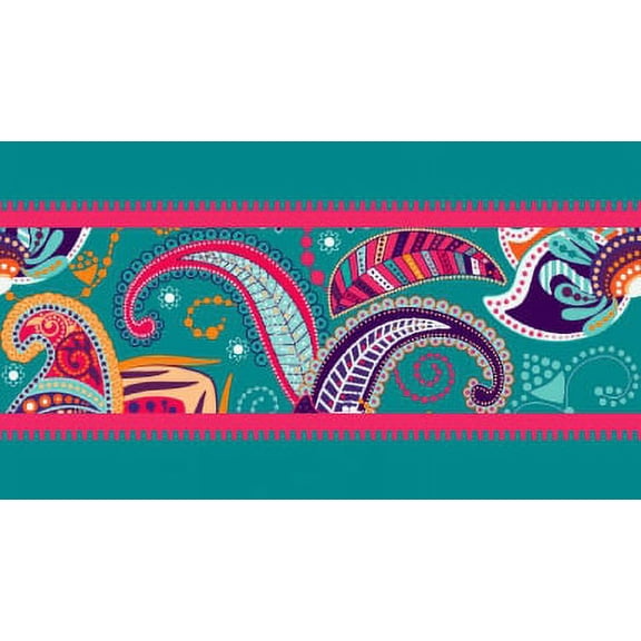 IBA Indianbeautifulart Green Artistic Paisley Velvet Trim Fabric Sewing Fabric Lace Dressmaking Printed Sewing Lace 9 Yards 2 Inches