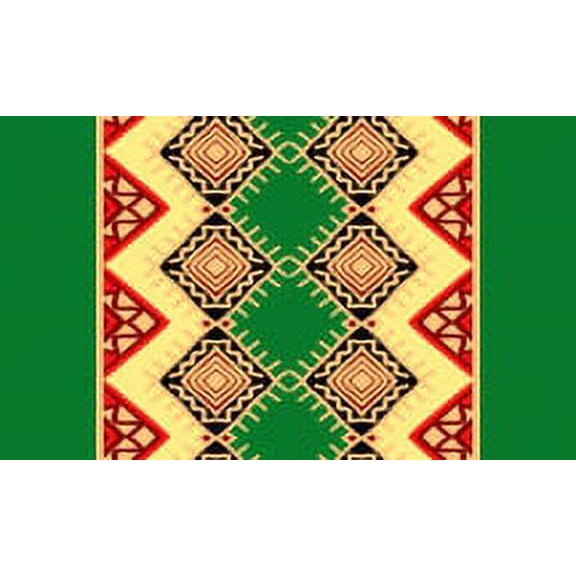 IBA Indianbeautifulart Green Aztec Geometric Printed Ribbon&nbsp;Trim&nbsp;9 Yards Velvet Fabric Laces For Crafts Sewing Accessories 2 Inches