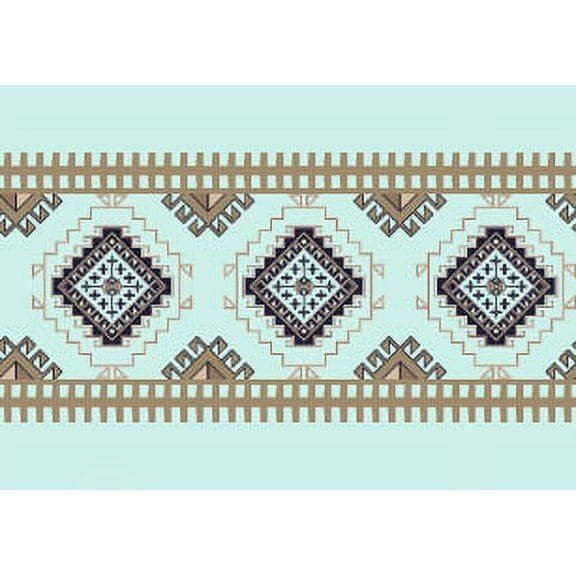 IBA Indianbeautifulart Green Aztec Geometric Printed Ribbon Trim 9 Yards Velvet Fabric Laces For Crafts Sewing Accessories 2 Inches