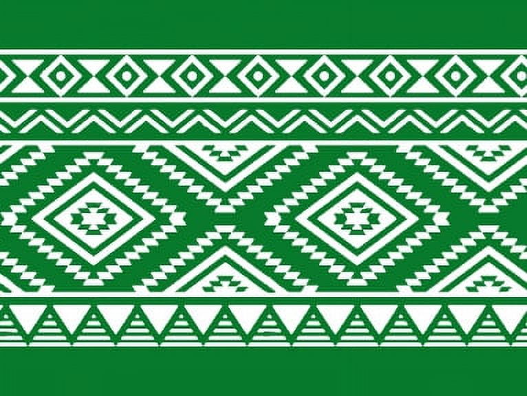 IBA Indianbeautifulart Green Aztec Geometric Ribbon&nbsp;Trim&nbsp;Tape Fabric Laces For Crafts Printed Velvet&nbsp;Trim&nbsp;9 Yards Sewing Accessories 3 Inches