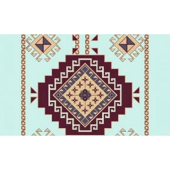 IBA Indianbeautifulart Green Aztec Geometric Velvet Trim Fabric Sewing Fabric Lace Dressmaking Printed Sewing Lace 9 Yards 3 Inches