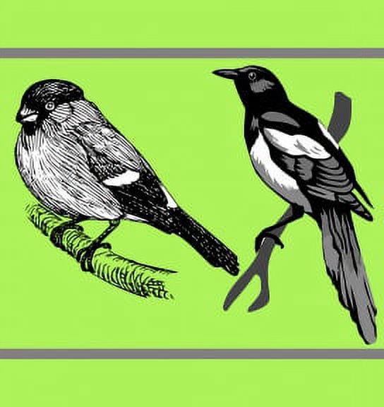 IBA Indianbeautifulart Green Branch|Cuckoo & Robin Bird Velvet&nbsp;Trim&nbsp;Fabric Sewing Fabric Lace Dressmaking Printed Sewing Lace 9 Yards 4 Inches