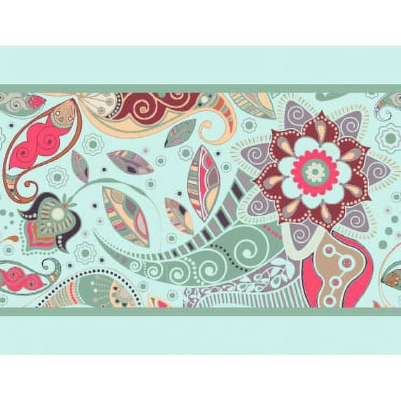 IBA Indianbeautifulart Green Floral & Paisley Fabric Laces For Crafts Printed Velvet Trim Fabric Sewing Border Ribbon Trims 9 Yards 4 Inches