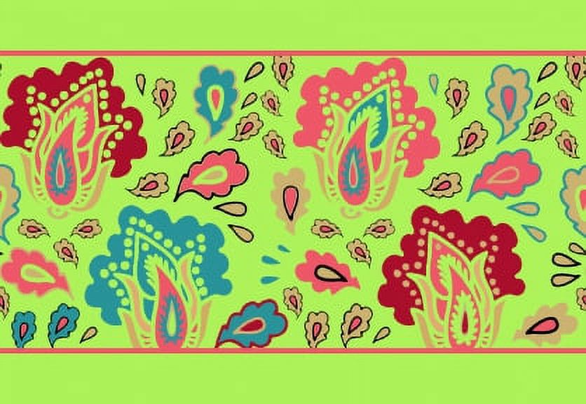 IBA Indianbeautifulart Green Leaves & Floral Artistic Ribbon&nbsp;Trim&nbsp;Tape Fabric Laces For Crafts Printed Velvet&nbsp;Trim&nbsp;9 Yards Sewing Accessories 4 Inches