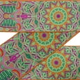 thumbnail image 1 of IBA Indianbeautifulart Green Mandala Kaleidoscope Velvet&nbsp;Trim&nbsp;Fabric Sewing Fabric Lace Dressmaking Printed Sewing Lace 9 Yards 4 Inches, 1 of 1