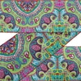 thumbnail image 1 of IBA Indianbeautifulart Green Paisley & Mandala Kaleidoscope Printed Ribbon&nbsp;Trim&nbsp;9 Yards Velvet Fabric Laces For Crafts Sewing Accessories 3 Inches, 1 of 1