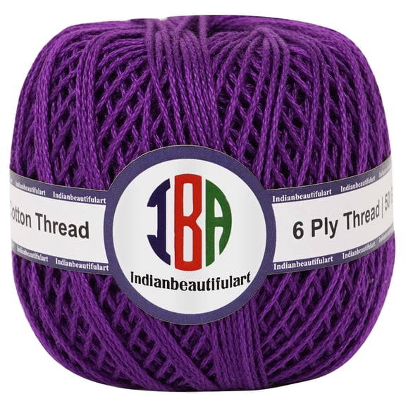 IBA Indianbeautifulart KnittingCottonCord 6 ply Crafts Thread Waterproof 0.5mm DIY Beading Crafts Thread String For Bracelet Necklace Jewelry Making (Purple)