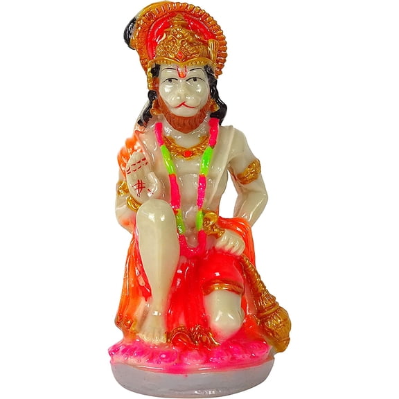 IBA Indianbeautifulart Lord Hanuman HandcraftedPoly Marble Statue 13 Cm Idol For Car DashboardFigurines Office Table Dcor