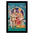 thumbnail image 1 of IBA Indianbeautifulart Lord Shiva With Family Picture Frame Religious Poster Black Wall Frame Deity Photo Frame Wall Decor&nbsp;For Home/ Office/ Temple-6 x 8 Inches, 1 of 7