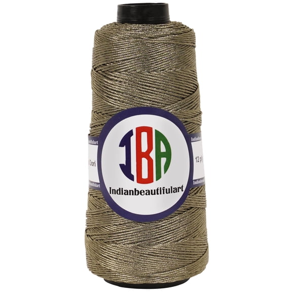 IBA Indianbeautifulart Metallic Thread For CraftsTwistedCordFor MacrameTwistedRope For Handmade Art DIY Projects Wall Art Decorations Pack of 1 |Copper Gold