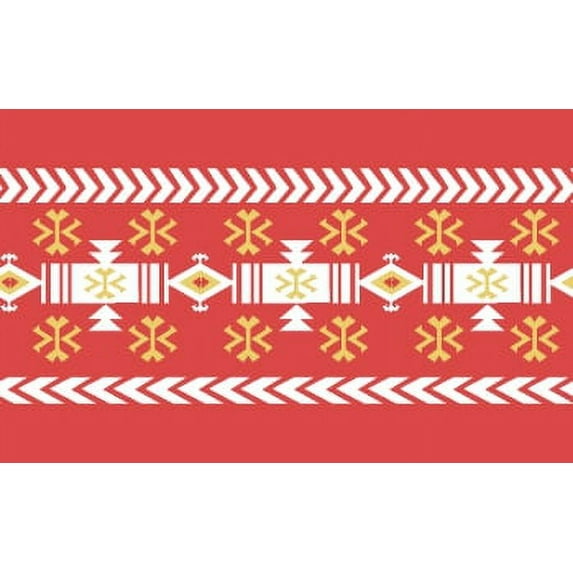 IBA Indianbeautifulart Orange Aztec Geometric Fabric Lace Dressmaking Velvet Trim Tape Printed Sewing Lace 9 Yards 2 Inches