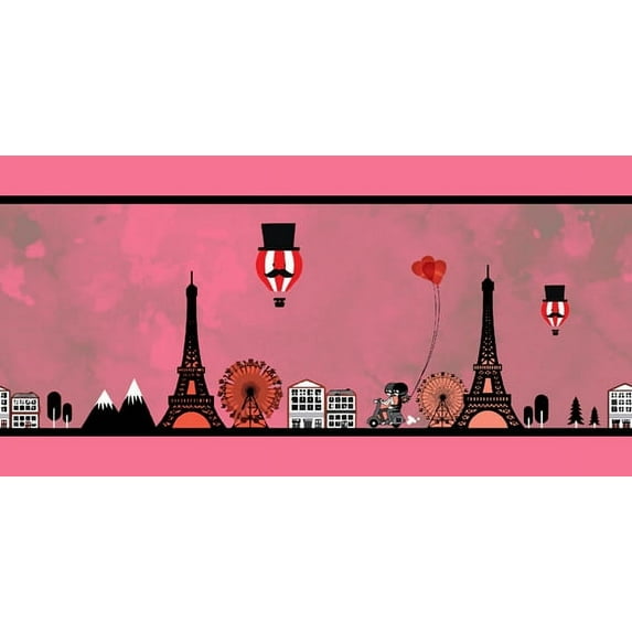 IBA Indianbeautifulart Orange Hot Air Ballon|London Eye & Eiffel Tower Architectural Fabric Lace Dressmaking Velvet Trim Tape Printed Sewing Lace 9 Yards 3 Inches