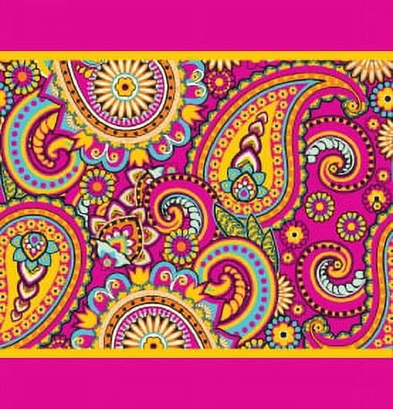 IBA Indianbeautifulart Pink Artistic Paisley Printed Ribbon&nbsp;Trim&nbsp;9 Yards Velvet Fabric Laces For Crafts Sewing Accessories 3 Inches