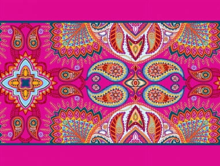 IBA Indianbeautifulart Pink Artistic Paisley Printed Ribbon&nbsp;Trim&nbsp;9 Yards Velvet Fabric Laces For Crafts Sewing Accessories 4 Inches