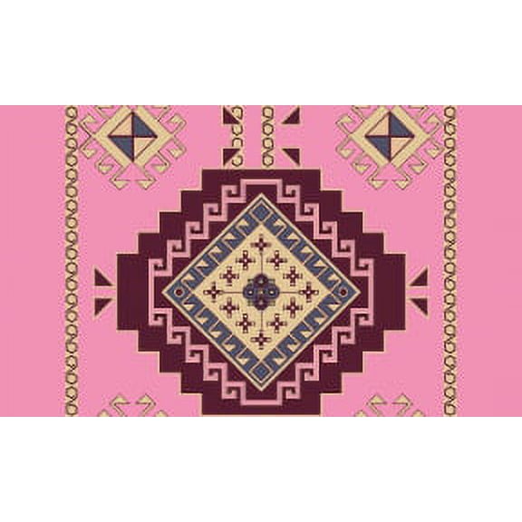 IBA Indianbeautifulart Pink Aztec Geometric Printed Ribbon&nbsp;Trim&nbsp;9 Yards Velvet Fabric Laces For Crafts Sewing Accessories 3 Inches