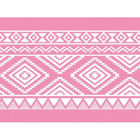 IBA Indianbeautifulart Pink Aztec Geometric Printed Ribbon Trim 9 Yards Velvet Fabric Laces For Crafts Sewing Accessories 3 Inches