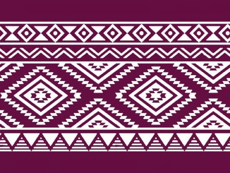 IBA Indianbeautifulart Pink Aztec Geometric Velvet&nbsp;Trim&nbsp;Fabric Sewing Fabric Lace Dressmaking Printed Sewing Lace 9 Yards 4 Inches