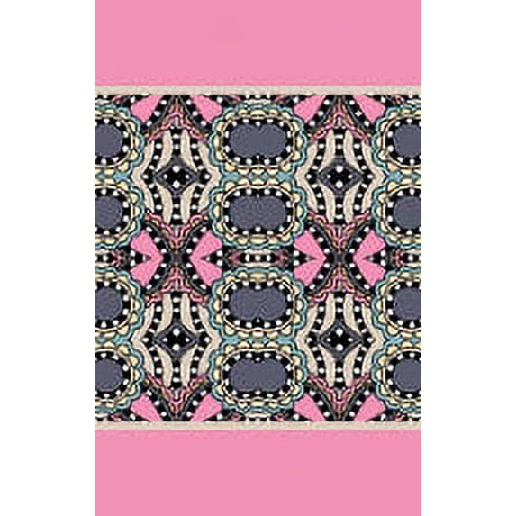 IBA Indianbeautifulart Pink Floral & Geometric Ethnic Fabric Laces For Crafts Printed Velvet Trim Fabric Sewing Border Ribbon Trims 9 Yards 3 Inches