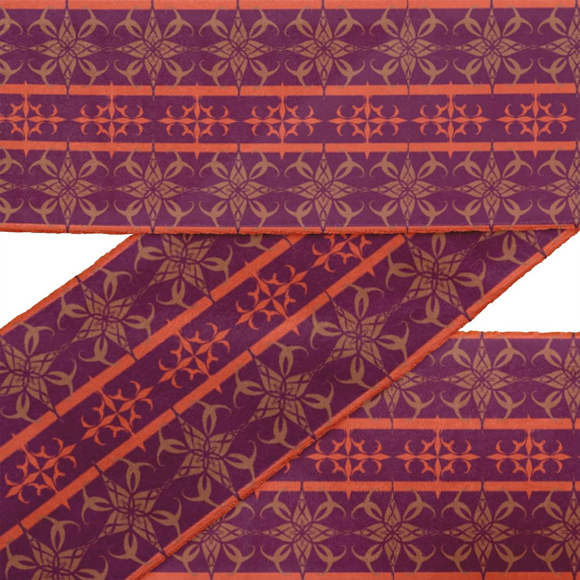 IBA Indianbeautifulart Pink Flower Artistic Fabric Laces For Crafts Printed Dupion&nbsp;Trim&nbsp;Fabric Sewing Border Ribbon&nbsp;Trims&nbsp;By 9 Yard 4 Inches