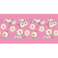 thumbnail image 1 of IBA Indianbeautifulart Pink Leaves & Floral Artistic Velvet&nbsp;Trim&nbsp;Fabric Sewing Fabric Lace Dressmaking Printed Sewing Lace 9 Yards 2 Inches, 1 of 2