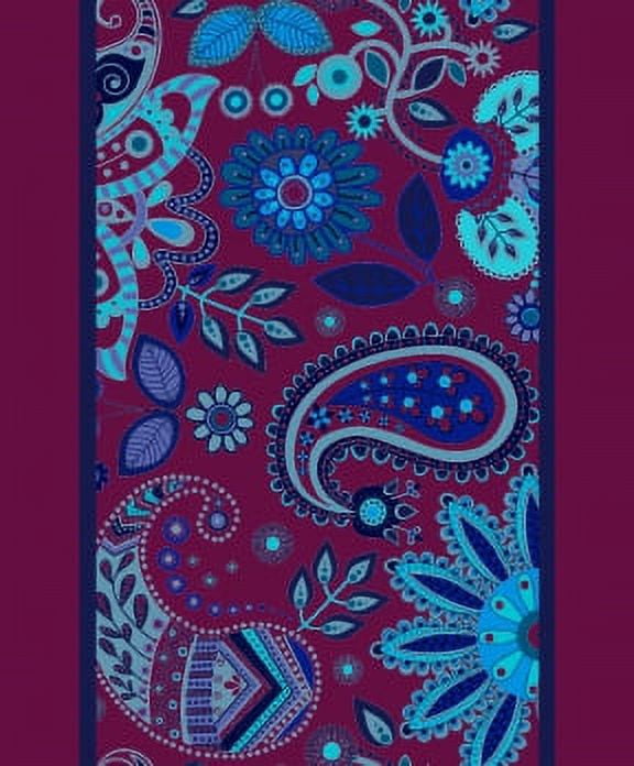 IBA Indianbeautifulart Pink Leaves & Floral Paisley Fabric Laces For Crafts Printed Velvet&nbsp;Trim&nbsp;Fabric Sewing Border Ribbon&nbsp;Trims&nbsp;9 Yards 3 Inches