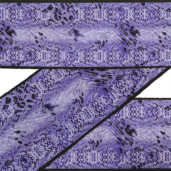 IBA Indianbeautifulart Purple Leopard & Snake Animal Skin Dupion Trim Fabric Sewing Fabric Lace Dressmaking Printed Sewing Lace By 9 Yard 3 Inches