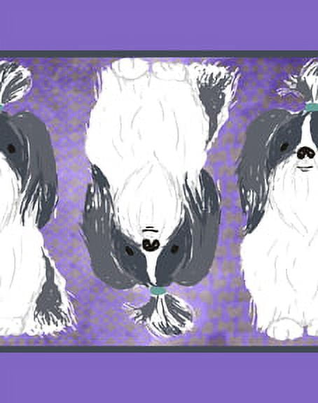 IBA Indianbeautifulart Purple Lhasa Apso Dog Ribbon&nbsp;Trim&nbsp;Tape Fabric Laces For Crafts Printed Velvet&nbsp;Trim&nbsp;9 Yards Sewing Accessories 3 Inches